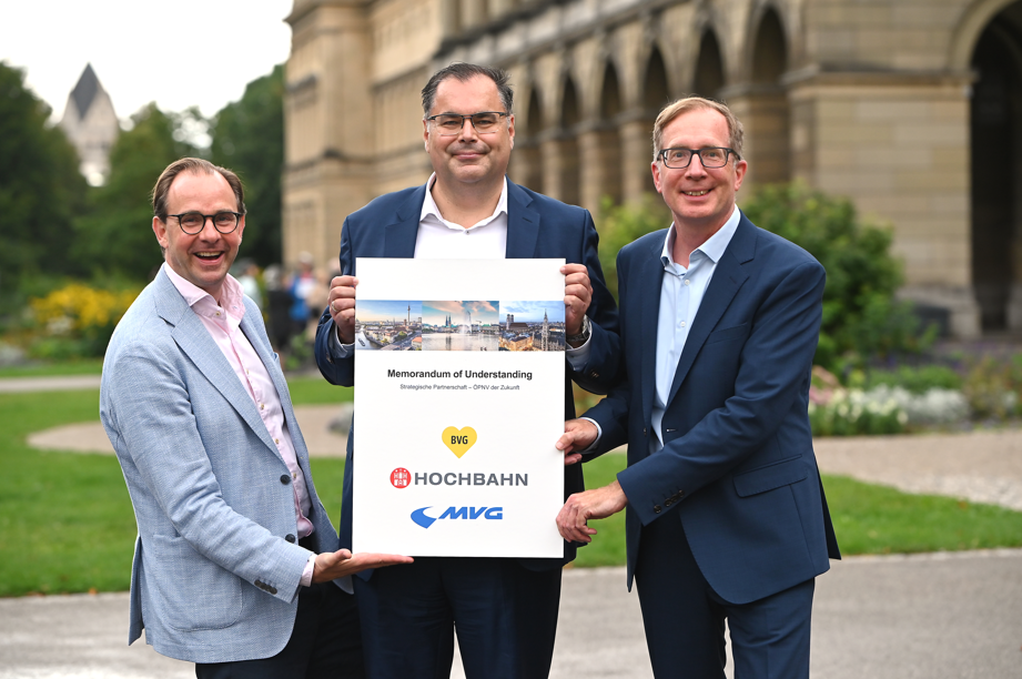 BVG, HOCHBAHN und MVG schmieden Allianz für die Zukunft des ÖPNV